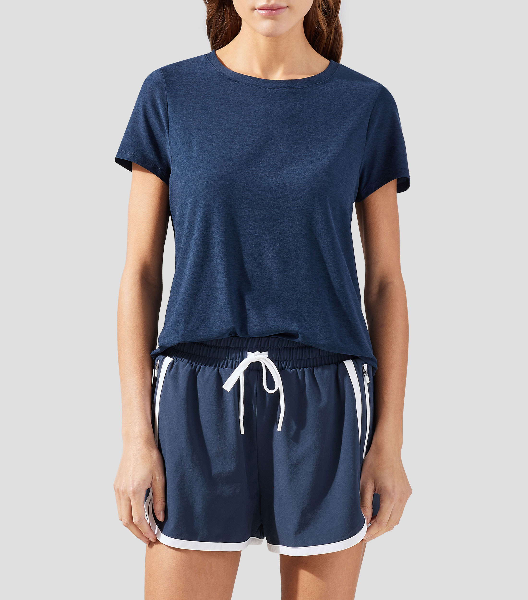 Playera cuello redondo manga corta lisa Mujer